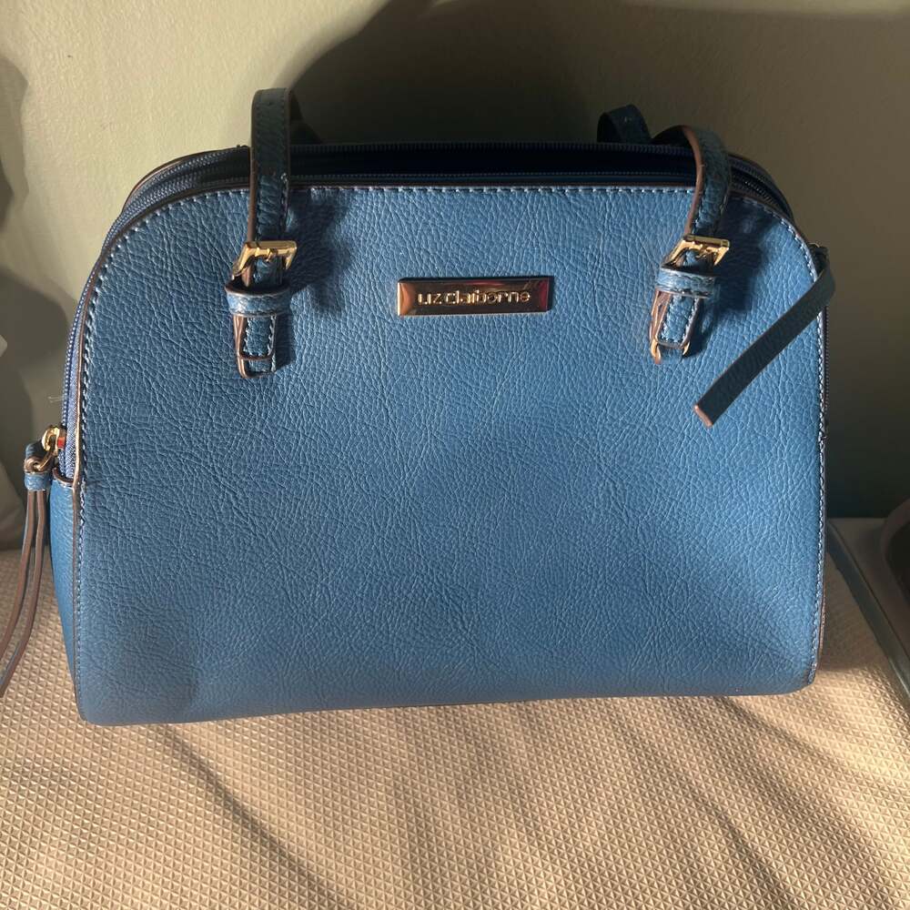 Liz Claiborne Blue Faux Leather Mid size Bag